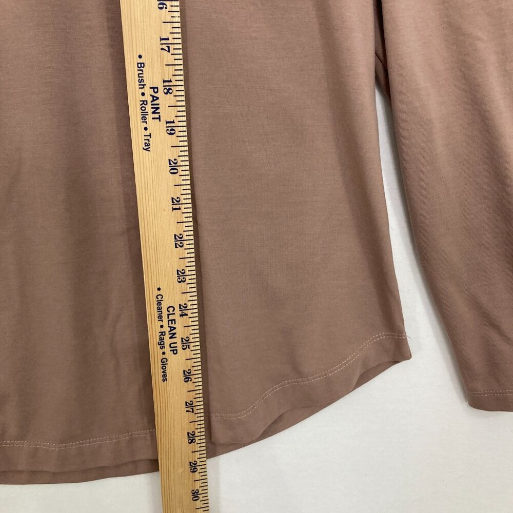 CUTS Taupe Tan Curve Hem Crew Neck Signature Fit Stretch Shirt Mens Large - Picture 4 of 9